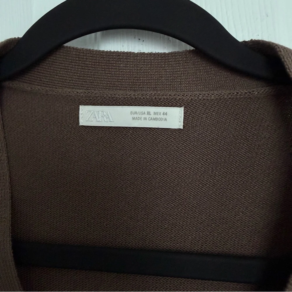 Zara Men's Dark Brown Cardigan Sweater - Picture 4 of 7